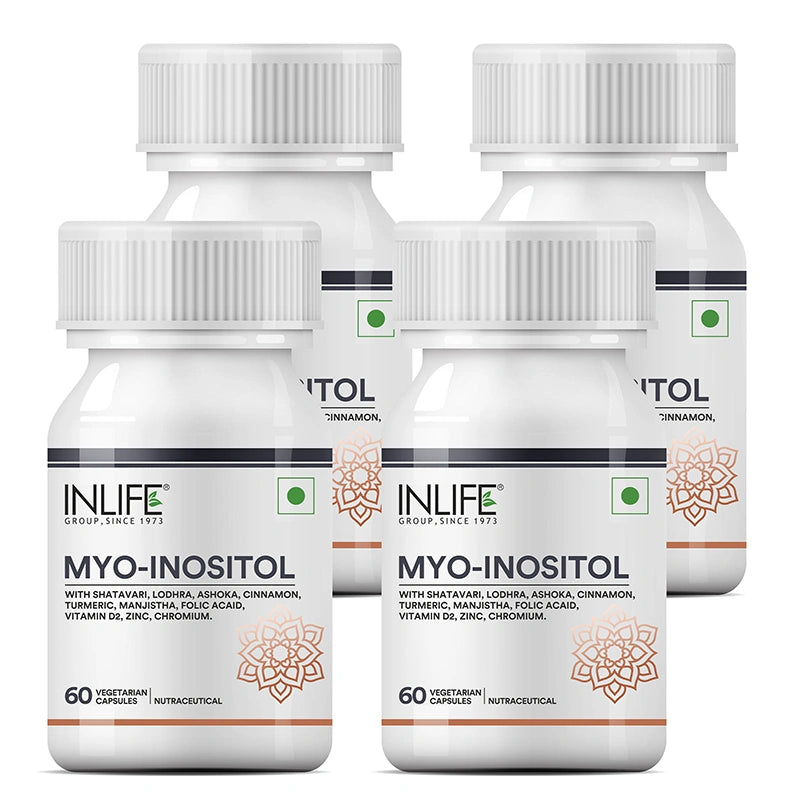 Inlife Myo-Inositol Supplement, Enriched with Ayurvedic herbs for Women, Veg. Capsules