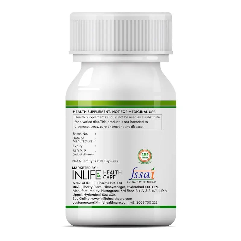 Inlife Neem & Peppermint Oil Capsules | 500mg | 60 Enteric Coated Vegetarian Capsules