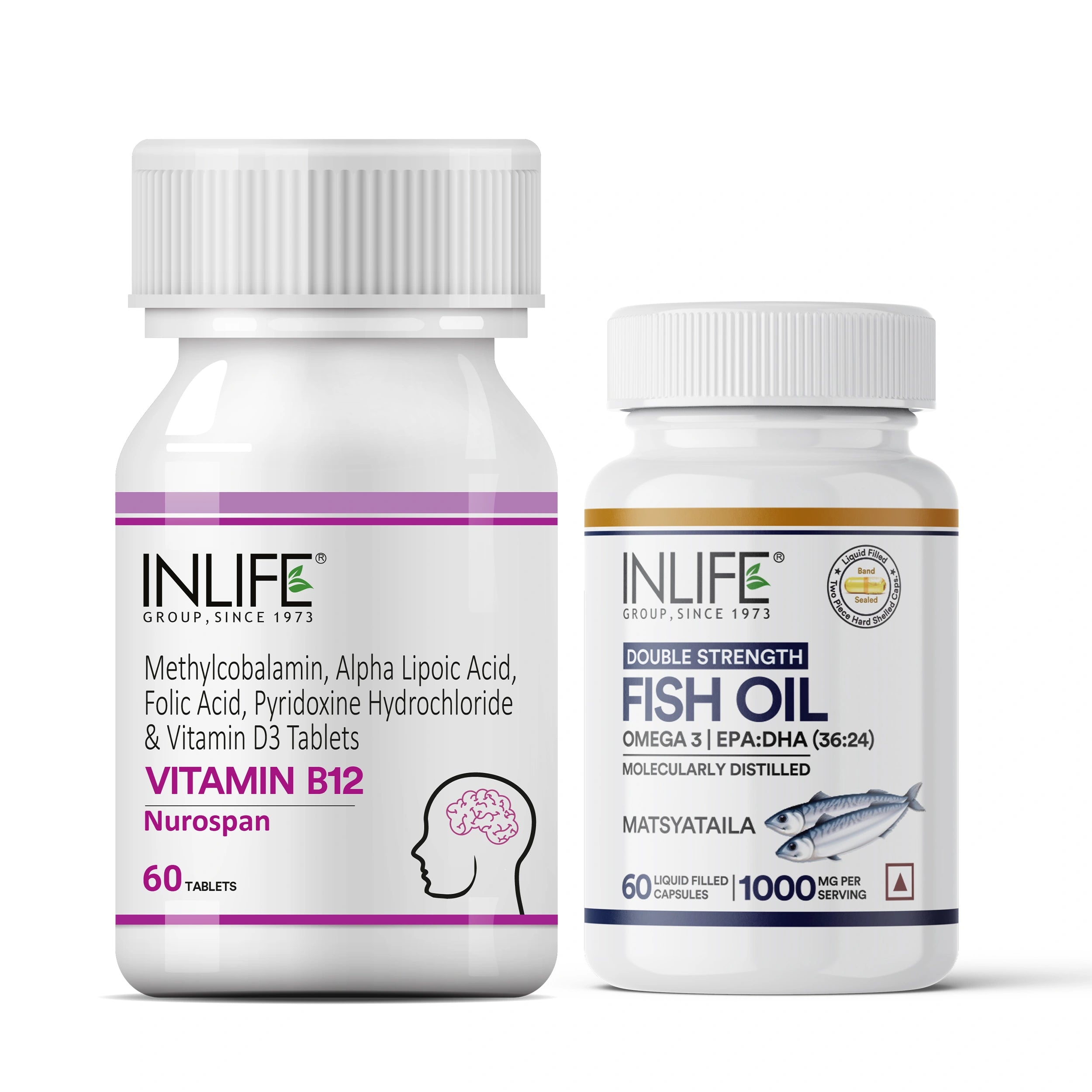 Vitamin B12 & Fish oil Combo | Supports Heart & Nerve