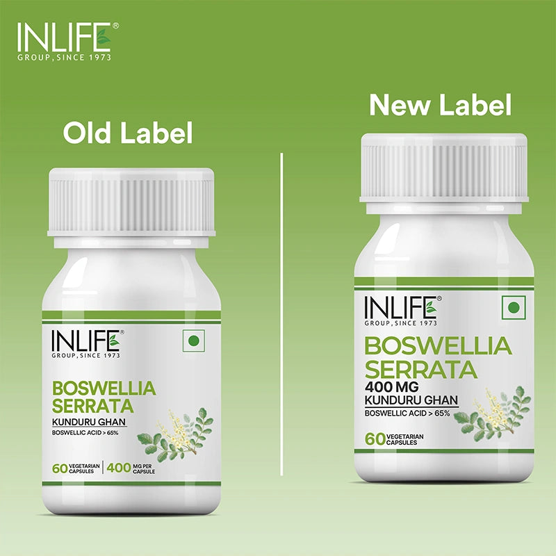 Inlife Boswellia Serrata Extract 400 mg, Veg Capsules.