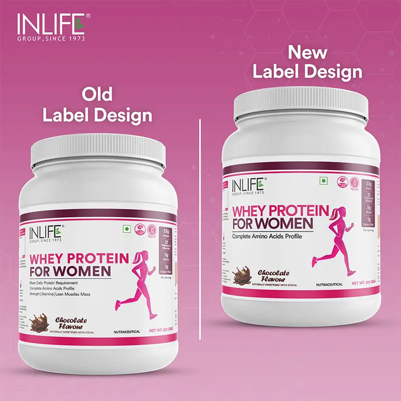 Inlife Whey Protein Powder for Women| 500g | Chocolate