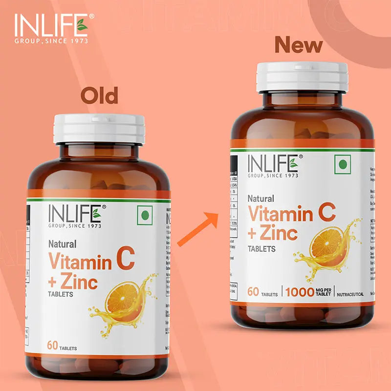 Inlife Natural Vitamin C Amla Extract with Zinc Supplement| 60 Tablets