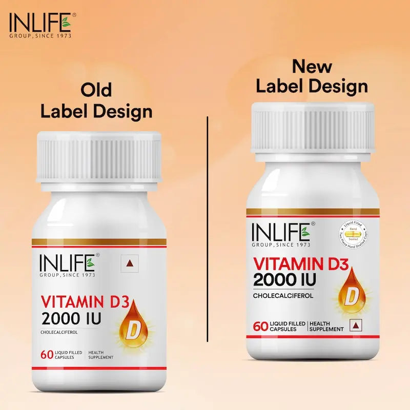 Inlife Vitamin D3 2000 IU Supplement (60 Capsules)