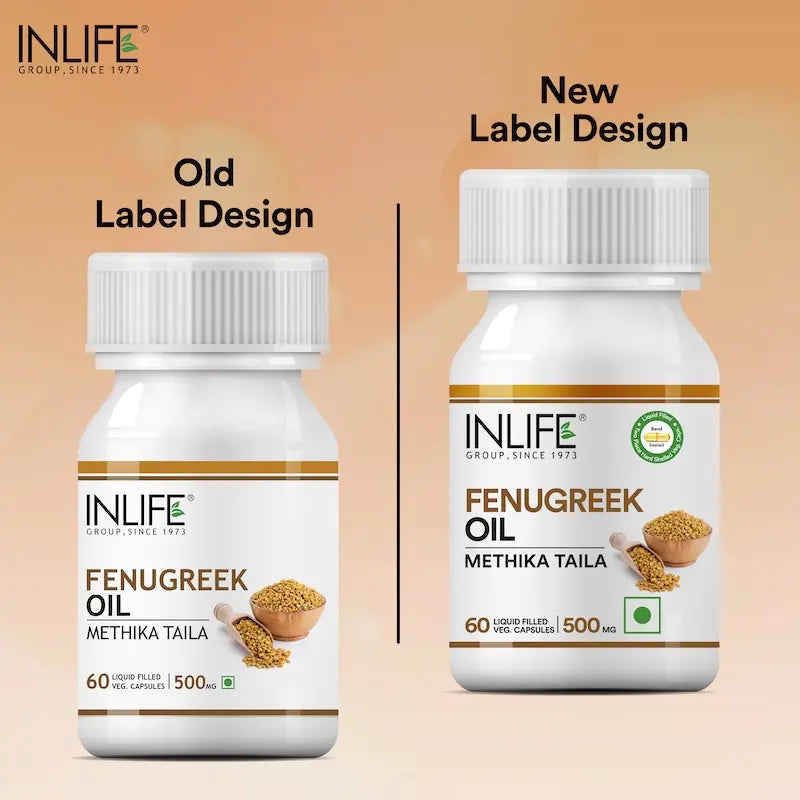 Inlife Fenugreek Oil Supplement | 500mg | 60 Veg. Capsules