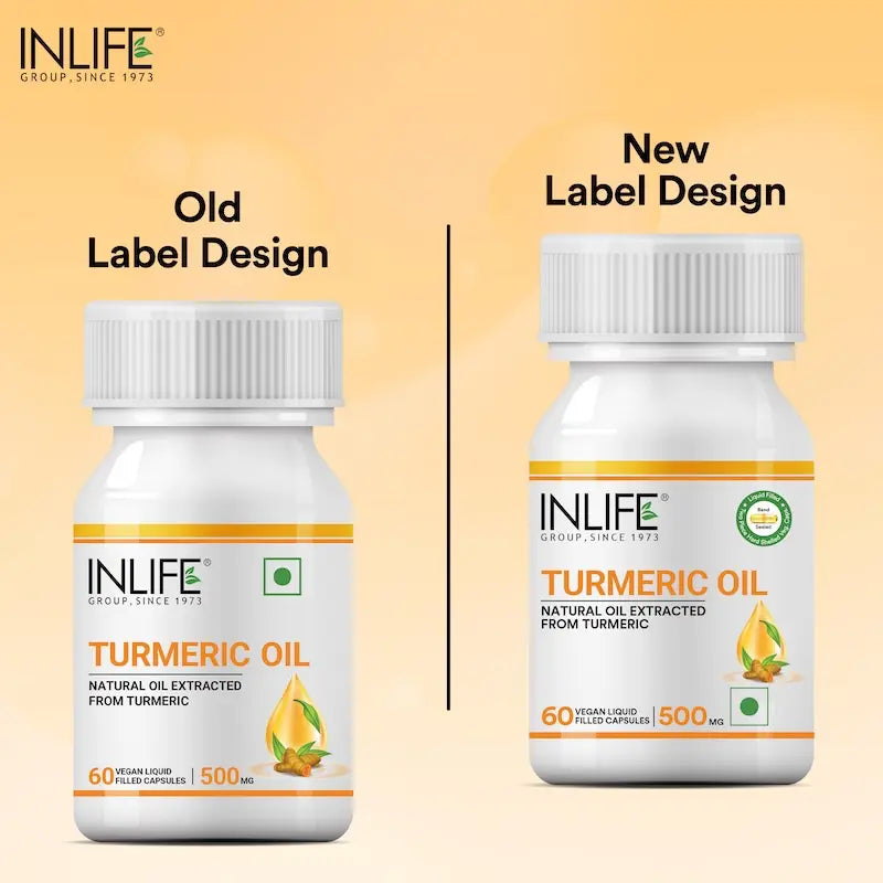 Inlife Turmeric Oil Supplement | 500mg | 60 Veg. Capsules