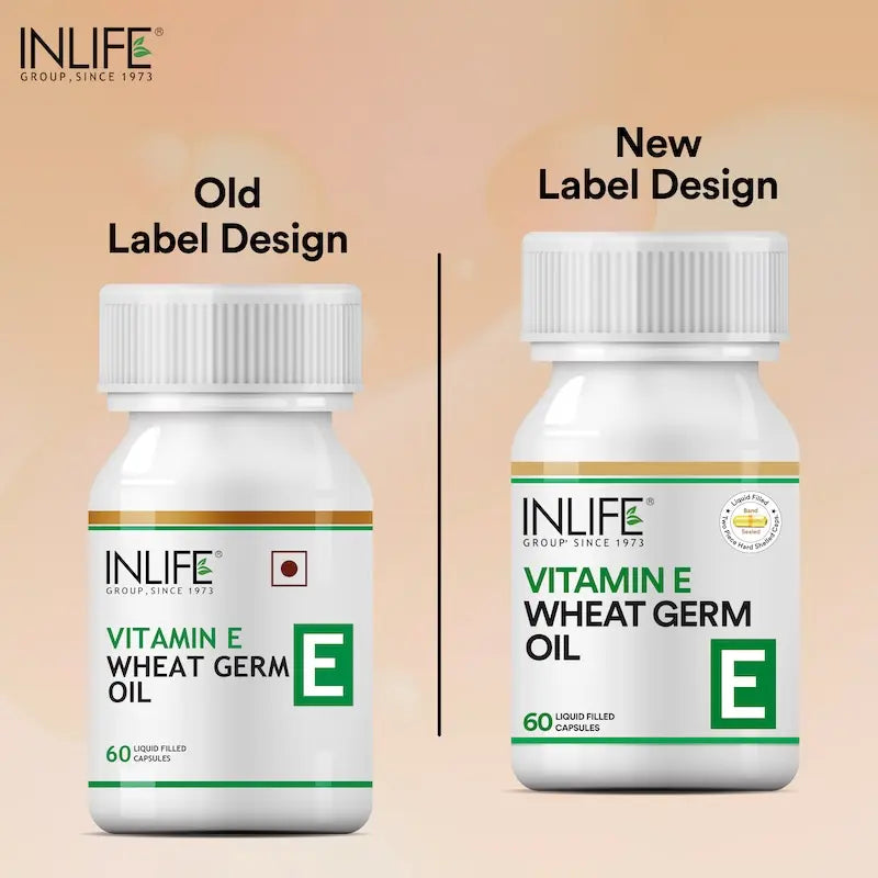 Inlife Vitamin E Wheat Germ Oil Supplement | 60 Capsules