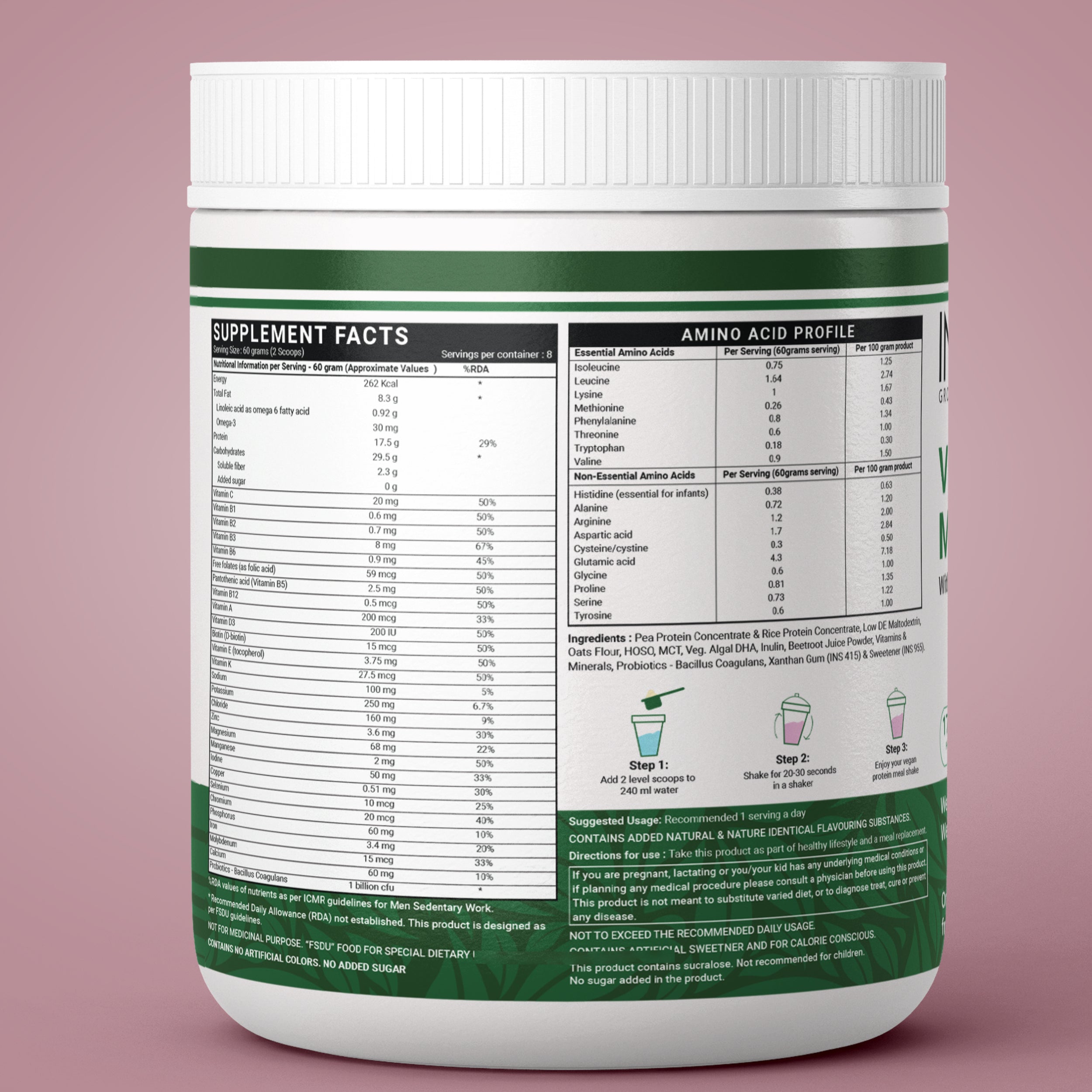 Inlife Plant Based Meal Replacement Shake with Added Probiotics | 500 gms