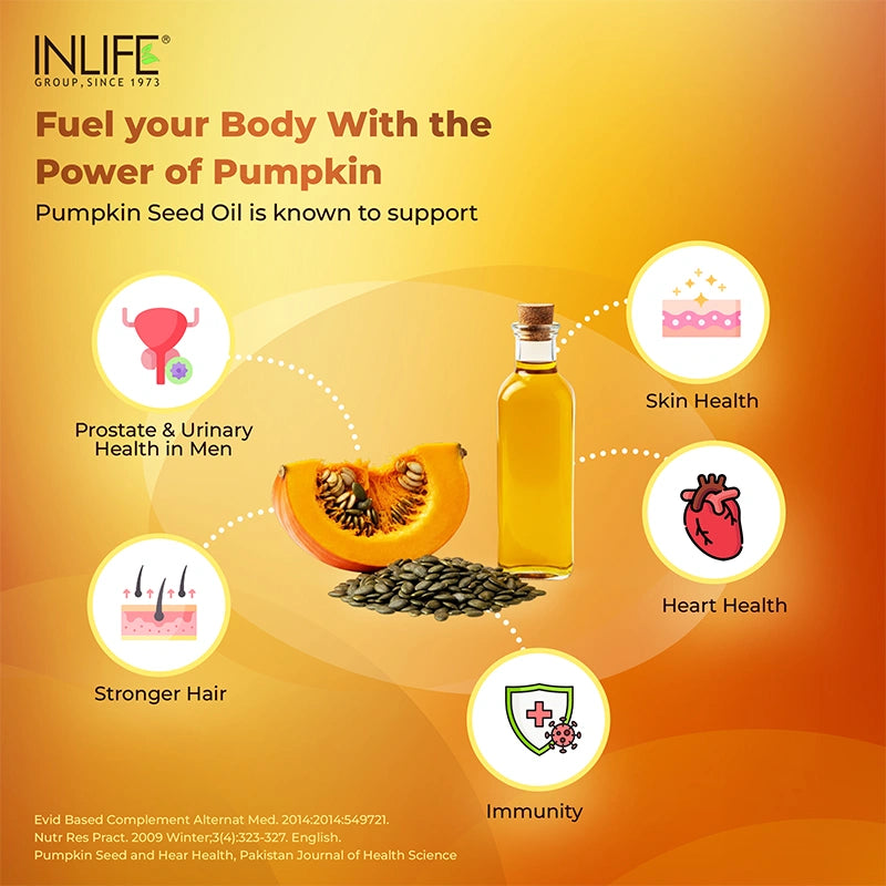Inlife Pumpkin Seed Oil, Extra Virgin Cold Pressed Capsules