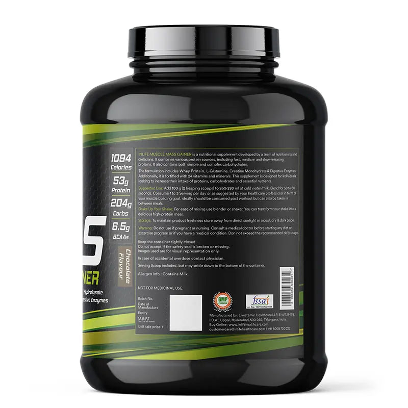 Inlife Muscle Mass Gainer Protein Powder Supplement