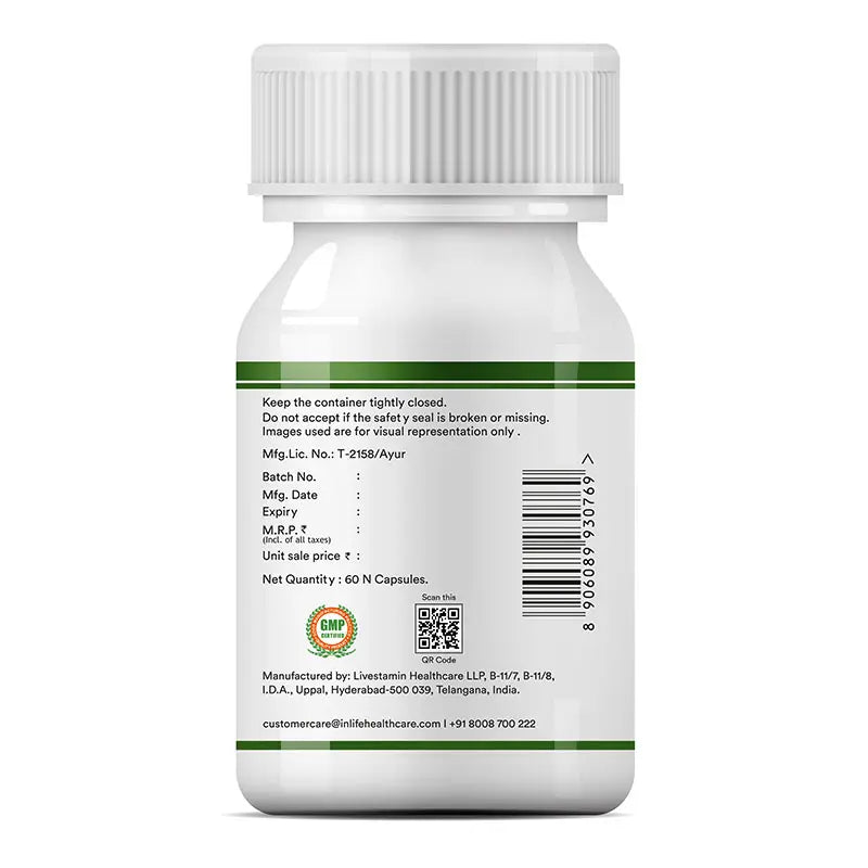 Inlife Moringa Leaf Extract Supplement | 500 mg |60 Veg. Capsules.