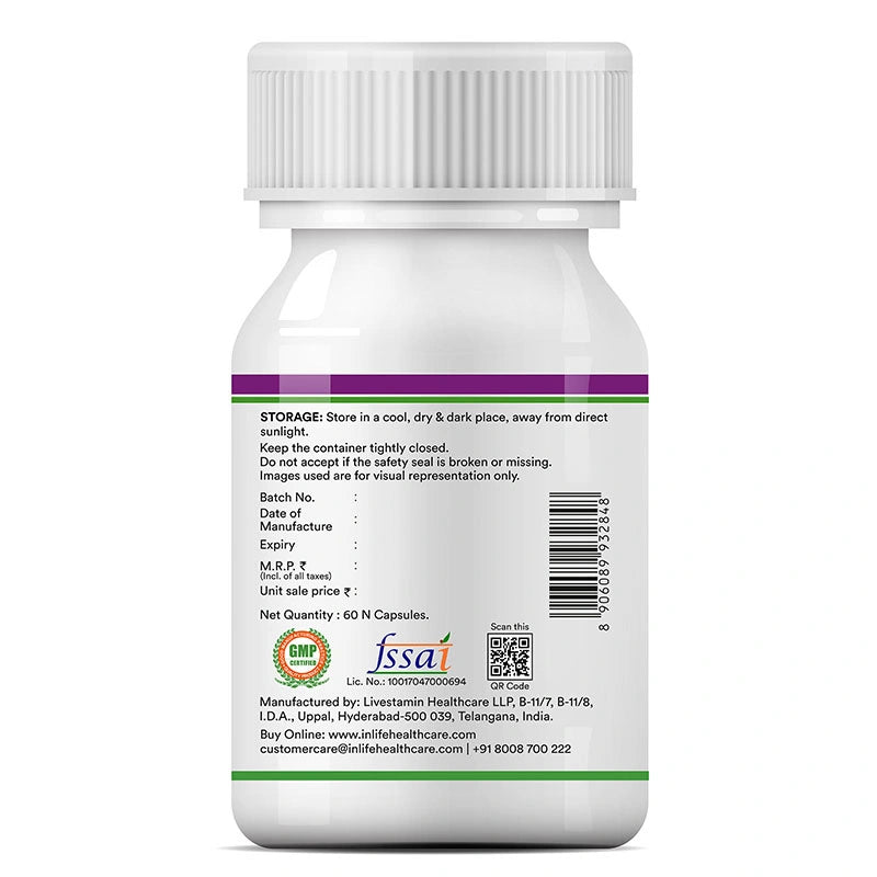 Inlife Milk Thistle Supplement (80% Silymarin), 600mg, Veg. Capsules