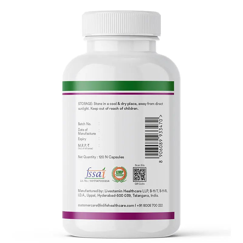 Inlife Milk Thistle Extract 800mg | 80% Silymarin Liver Support Supplement | 120 Veg. Capsules