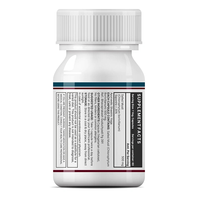 Inlife Safed Musli Extract Supplement, 500mg, Veg. Capsules