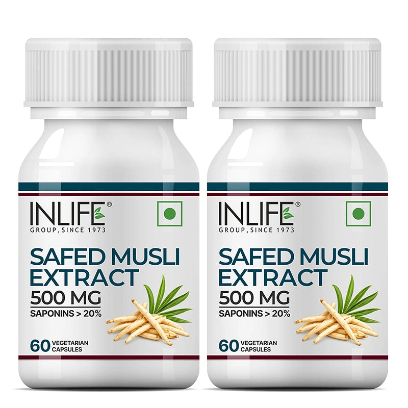 Inlife Safed Musli Extract Supplement, 500mg, Veg. Capsules