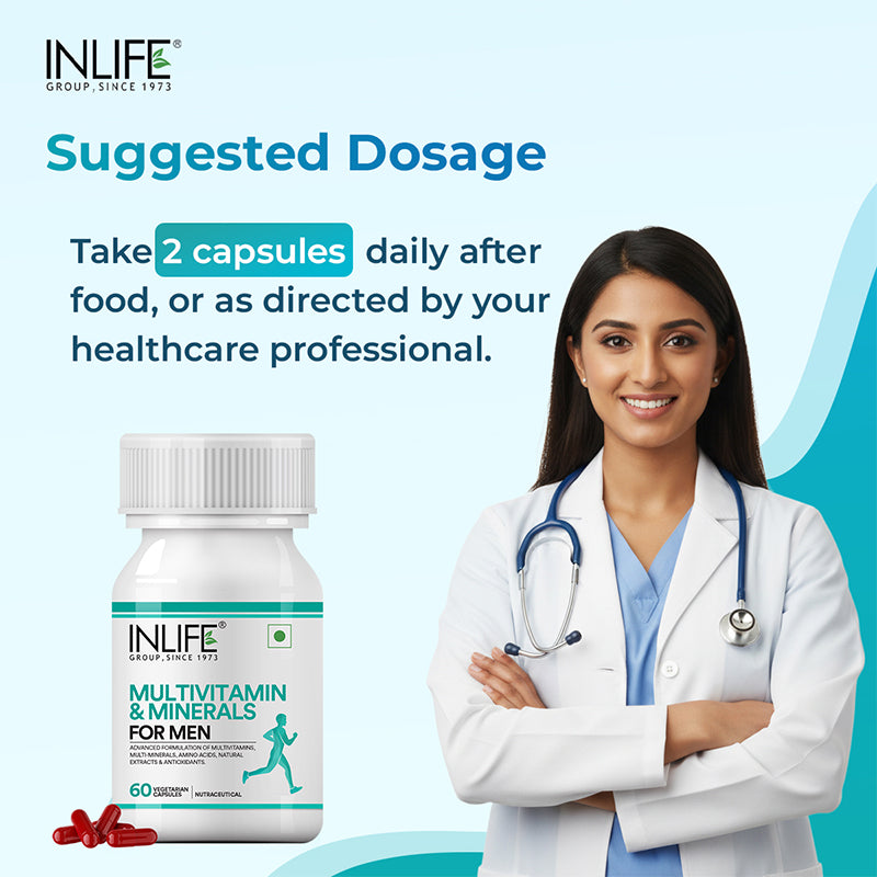 Inlife Multivitamin & Minerals Supplement for Men | Veg. Capsules