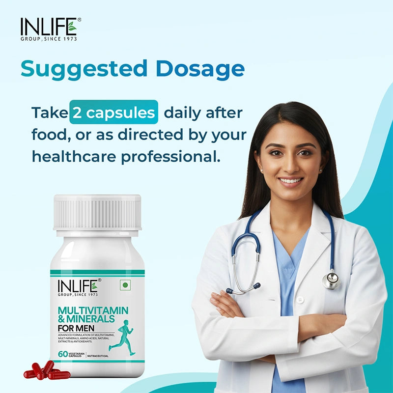 Inlife Multivitamin & Minerals Supplement for Men | Veg. Capsules