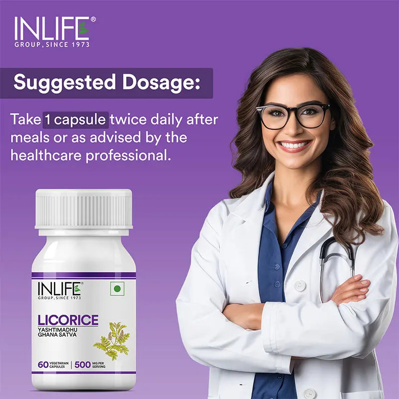 Inlife Licorice Root Supplement | Veg. Capsules