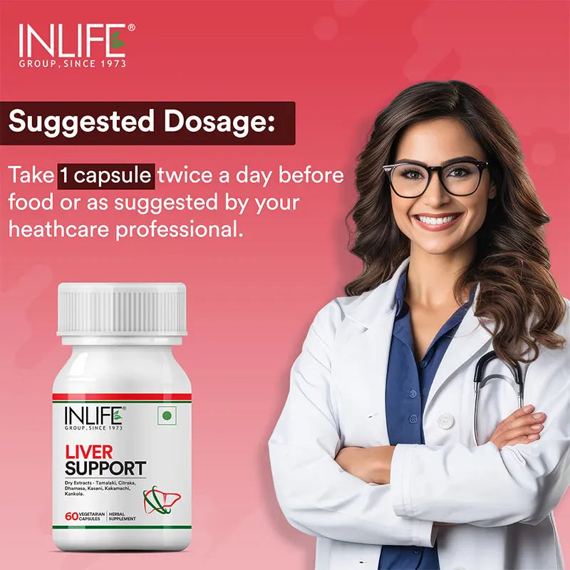 Inlife Liver Support Supplement | 60 Vegetarian Capsules