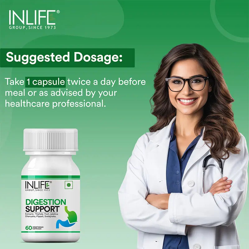 Inlife Digestion Support Capsules | 60 Veg. Capsules