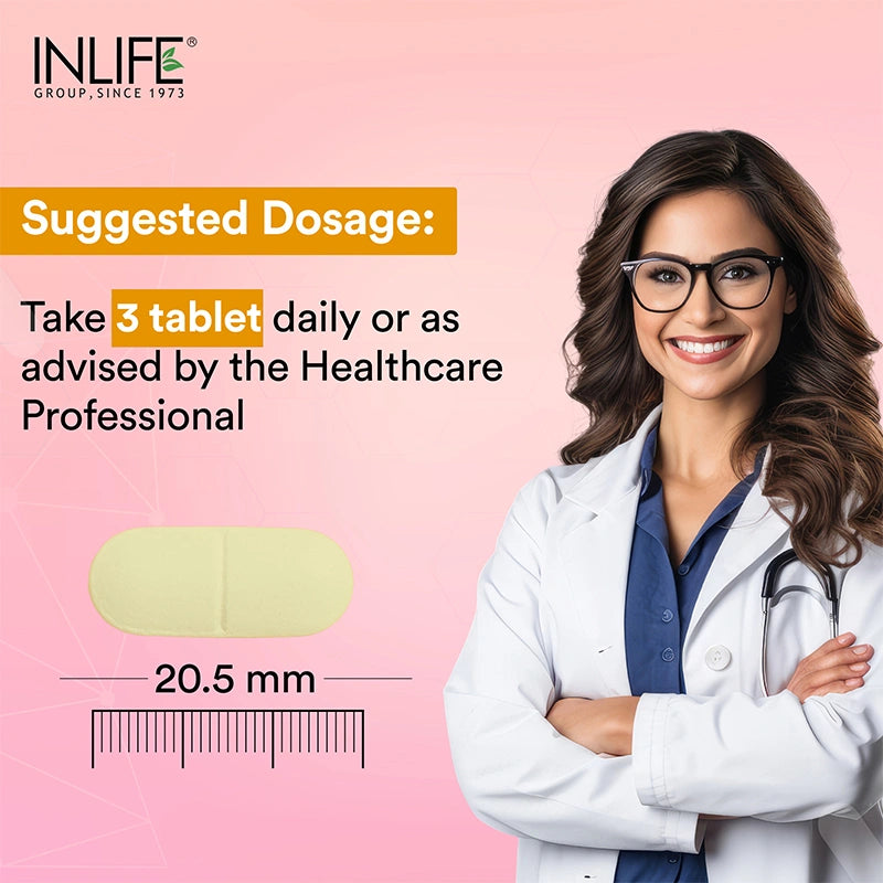Inlife Glucosamine MSM Chondroitin & Collagen Tablets with Hyaluronic Acid, Calcium & Vitamin D3 | Tablets