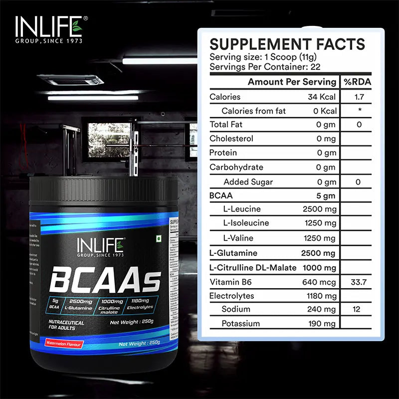 Inlife BCAA Pro Supplement| 250 gm powder