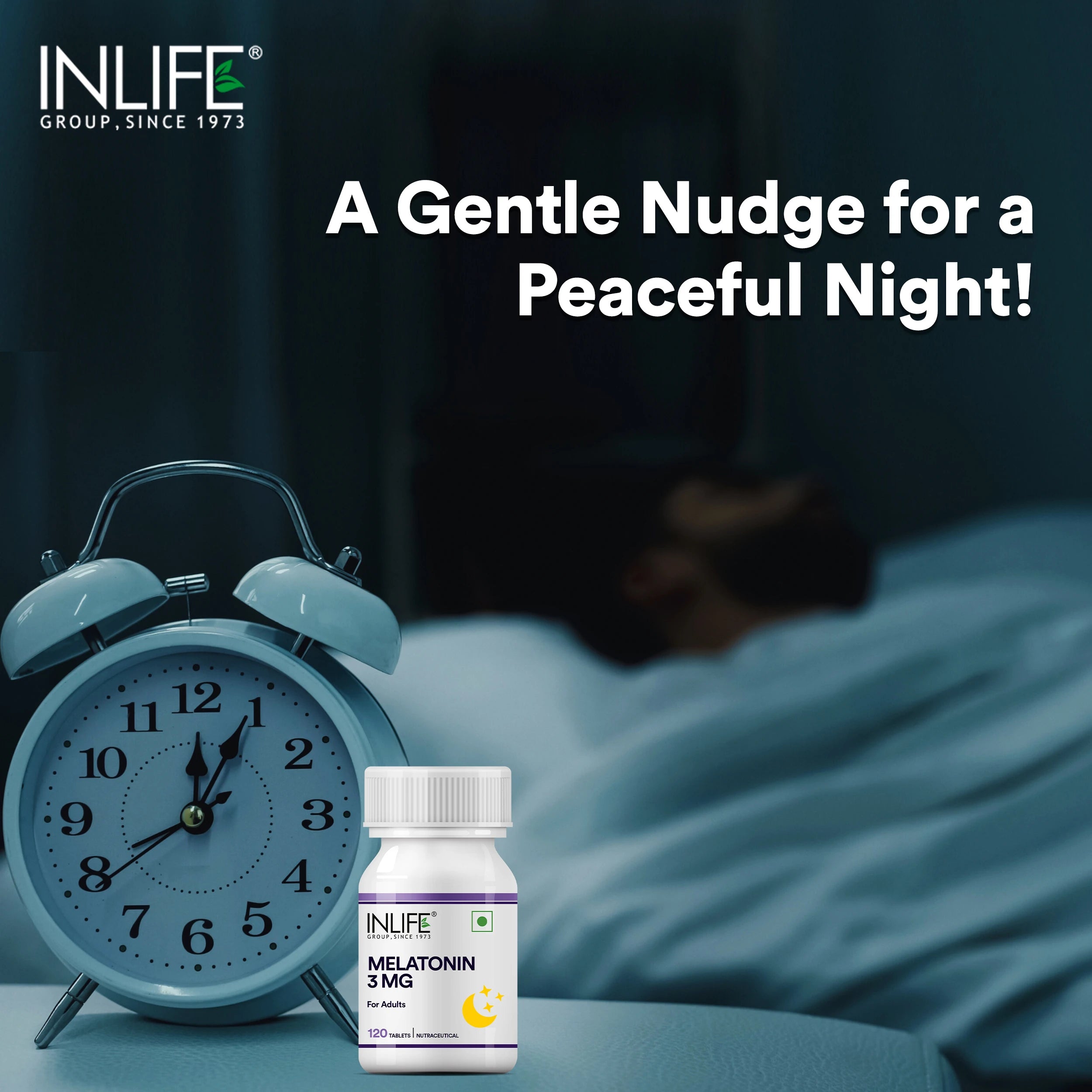 Inlife Melatonin 3mg tablets for Men & Women| Natural Sleep Aid | 120 Vegetarian Tablets