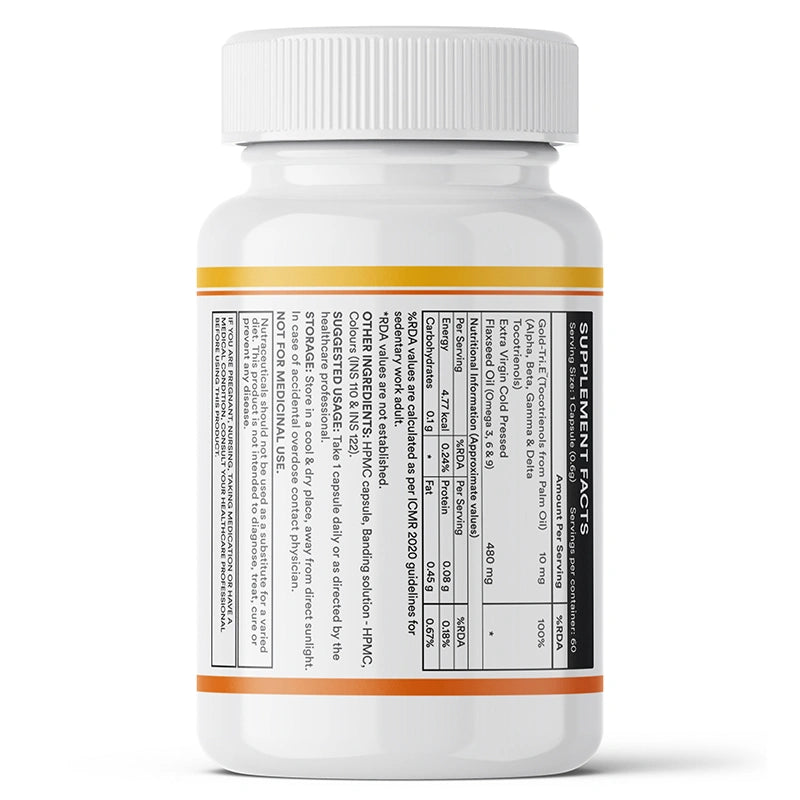 Inlife Tocotrienol (Gold Tri.E™) + Flaxseed Oil Plant-Based Omega 3-6-9 Capsules
