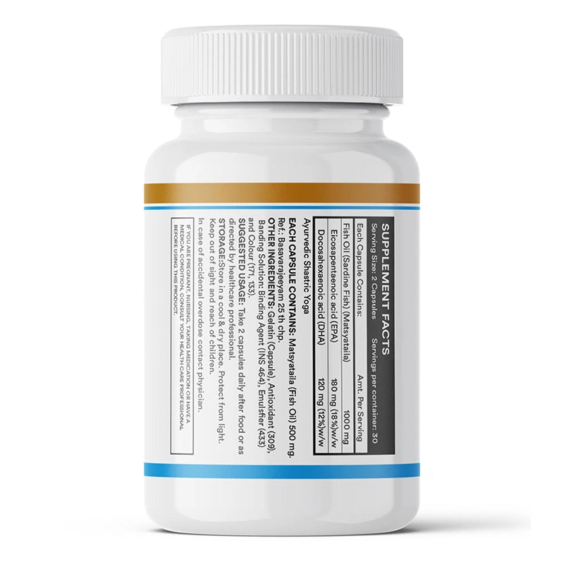 Inlife Fish Oil Omega 3 Fatty Acids Supplement, 1000mg, Liquid-Filled Capsules