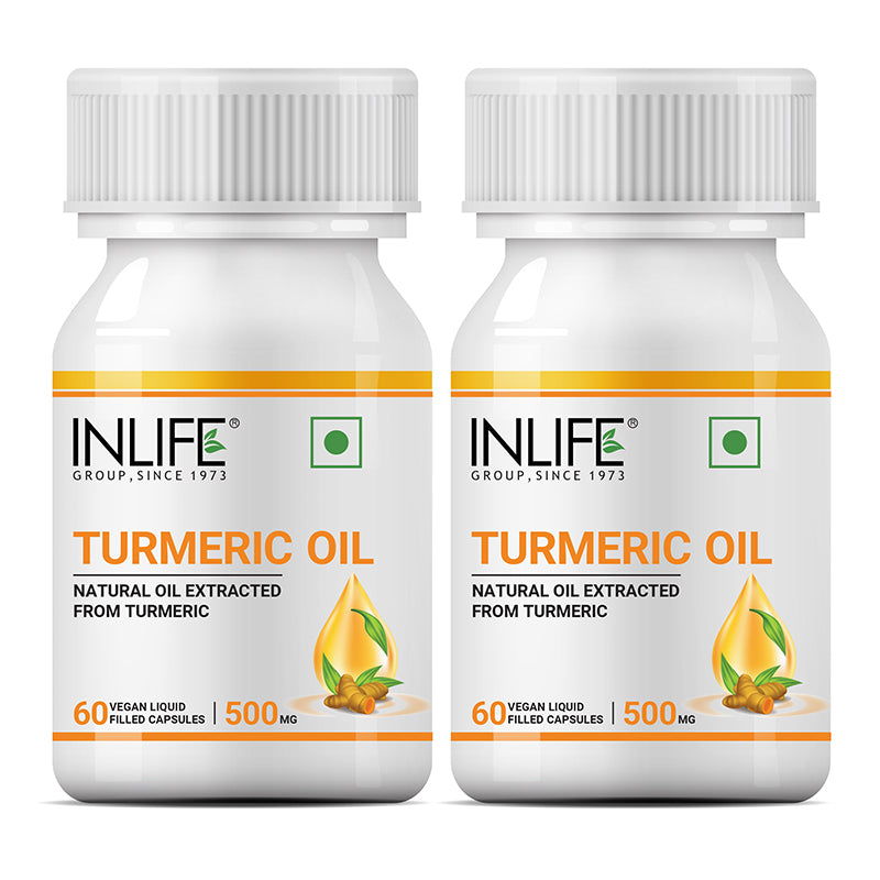 INLIFE Turmeric Oil Supplement, 500mg – 60 Capsules