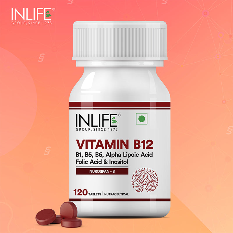 Inlife Vitamin B12 Supplement with ALA, Folic Acid & Inositol | 120 tablets (RDA Compliant)