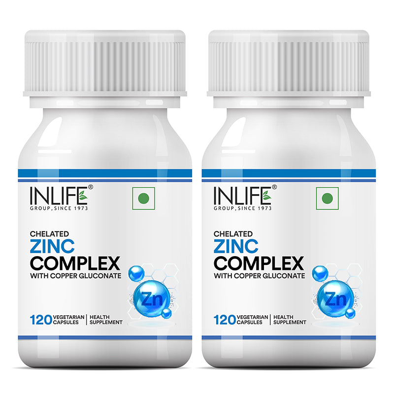 Inlife Zinc Supplements, Chelated Zinc Complex, Men & Women, Veg. Capsules