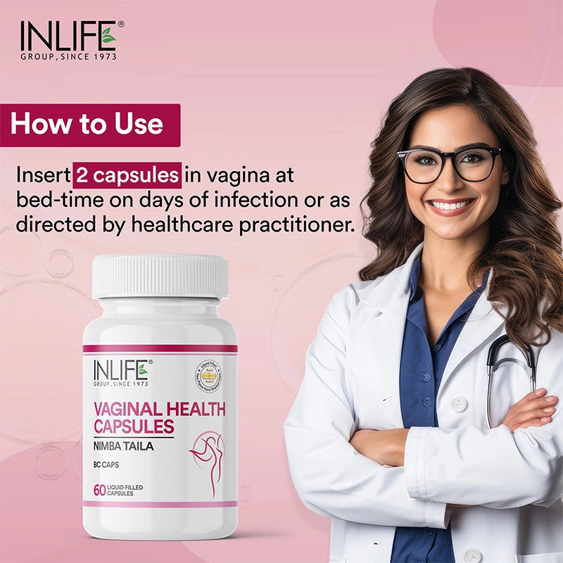 Inlife BC Caps – Vaginal Hygiene Support with Neem Seed Oil (Nimba Taila) | 60 Liquid-Filled Capsules | Intimate Care