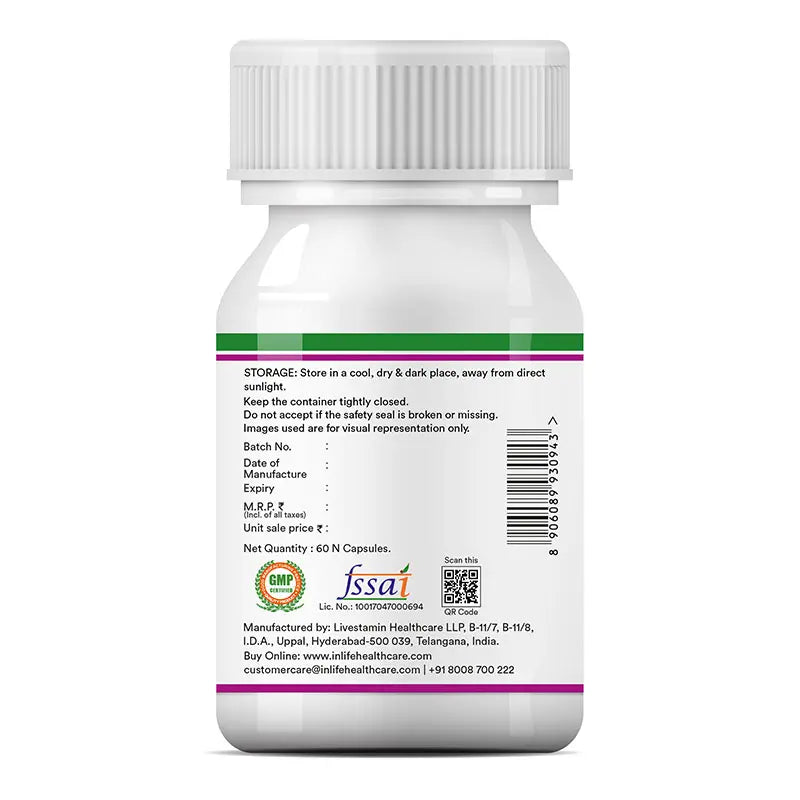Inlife Milk Thistle Supplement | 800mg Per Serving | 60 & 120 Vegetarian Capsules