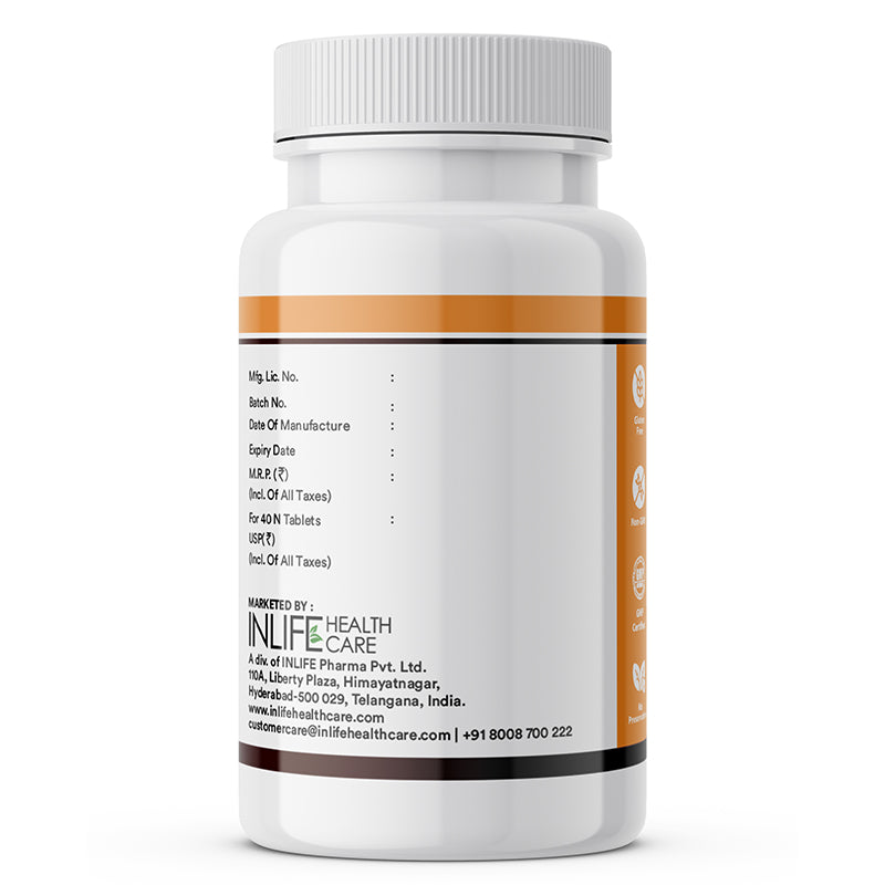INLIFE Vitamin D3 60000 IU Chewable Tablets | Cholecalciferol Supplement - 40 Tablets