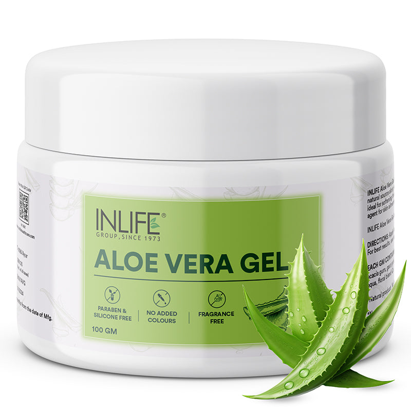 INLIFE Natural Aloe Vera Gel- Chemical-Free & Vegan Skincare Delight, 100gms
