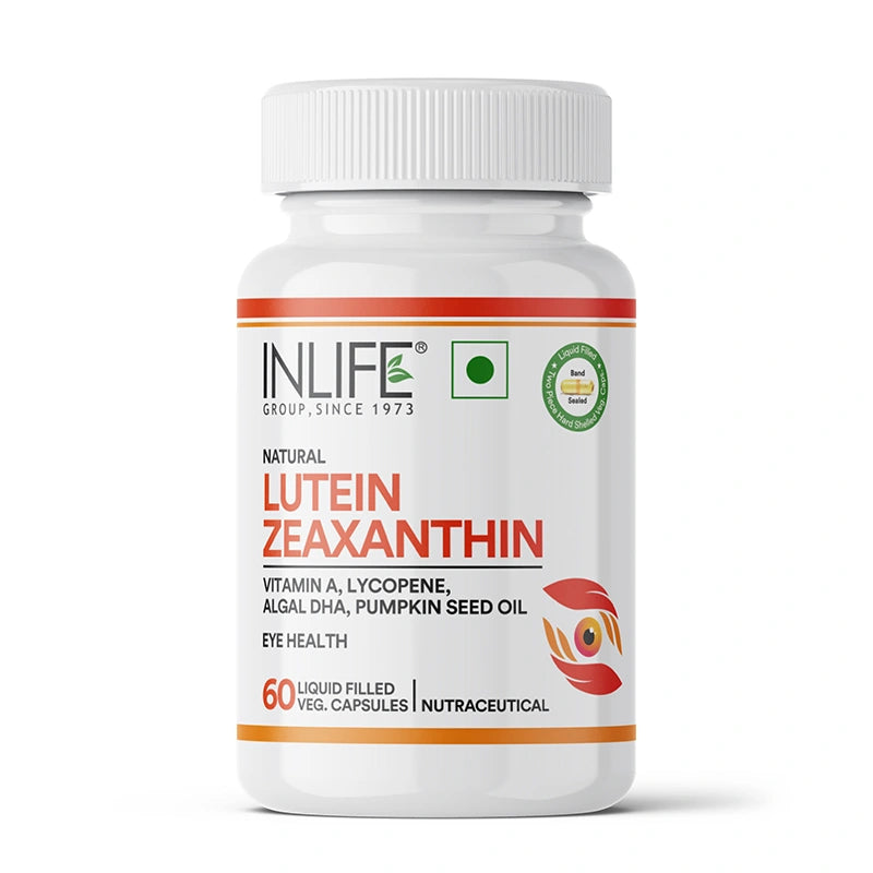 Inlife Natural Lutein & Zeaxanthin Liquid Filled Veg. Capsules | Eye Health & Antioxidant Support