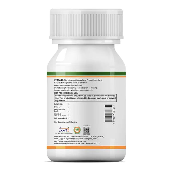 Inlife Bone Support Formula |Calcium Citrate Malate, Magnesium, Zinc, Folic Acid, Vitamin D2, K2 & B12| Supports Bone & Nutritional Health| 60 Tablets