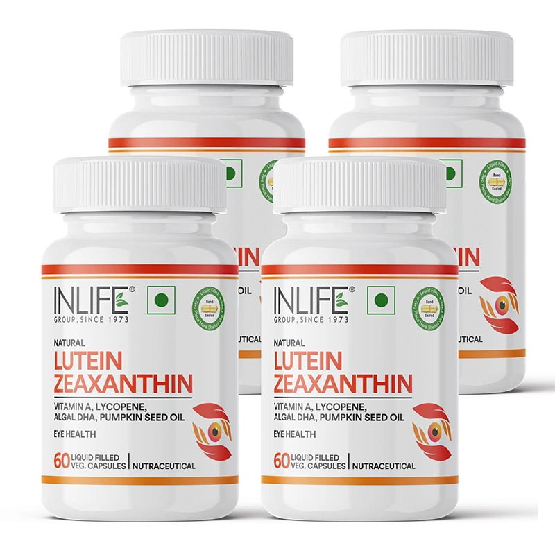 Inlife Natural Lutein & Zeaxanthin Liquid Filled Veg. Capsules | Eye Health & Antioxidant Support