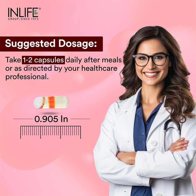 Inlife Evening Primrose Oil Supplement, 500mg Capsules