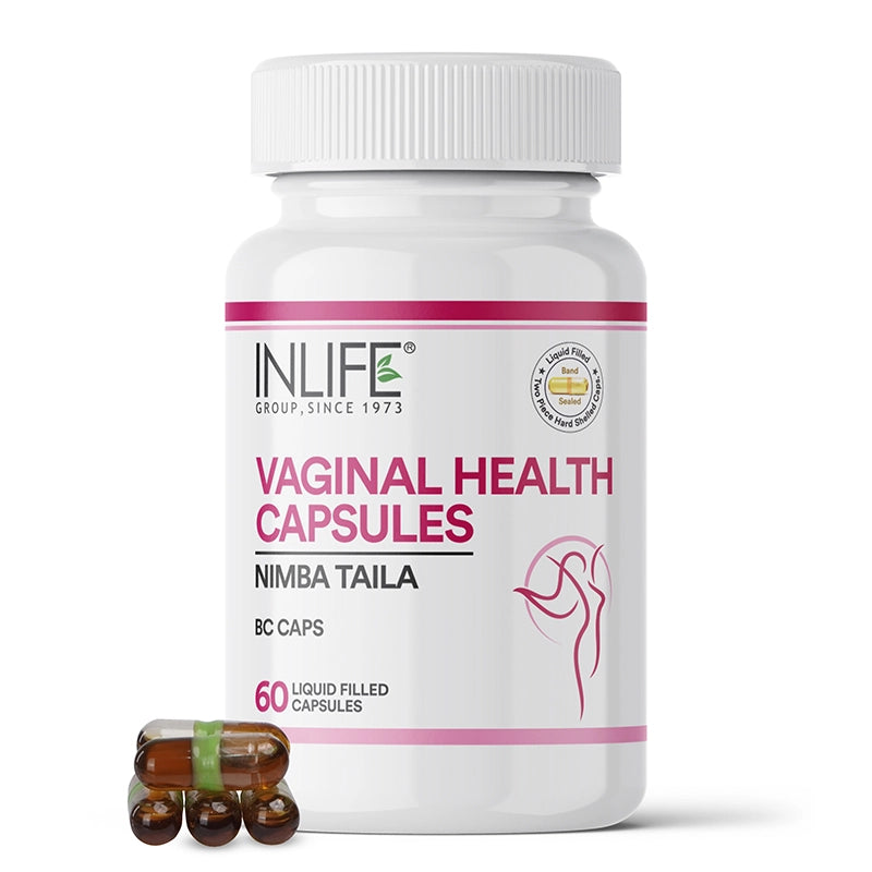 Inlife BC Caps – Vaginal Hygiene Support with Neem Seed Oil (Nimba Taila) | 60 Liquid-Filled Capsules | Intimate Care