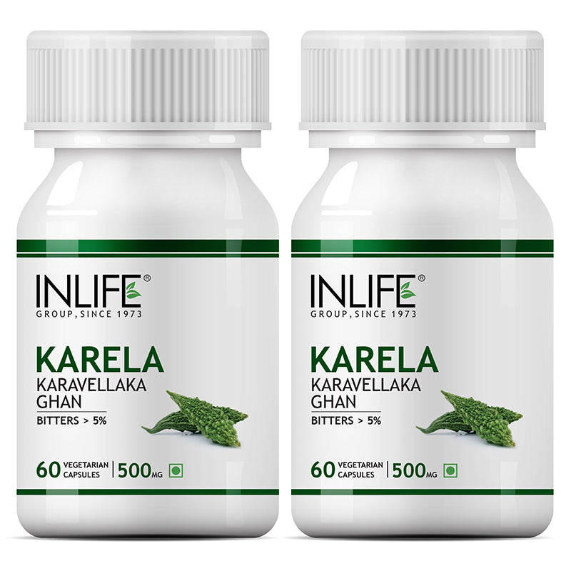 INLIFE Karela Bitter Gourd Extract Supplement, 500mg (60 Veg. Capsules)