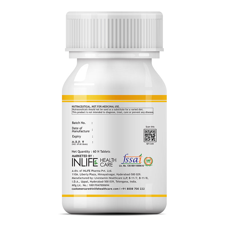 INLIFE Glucosamine MSM Calcium Vitamin D3 Supplement (60 Tablets)