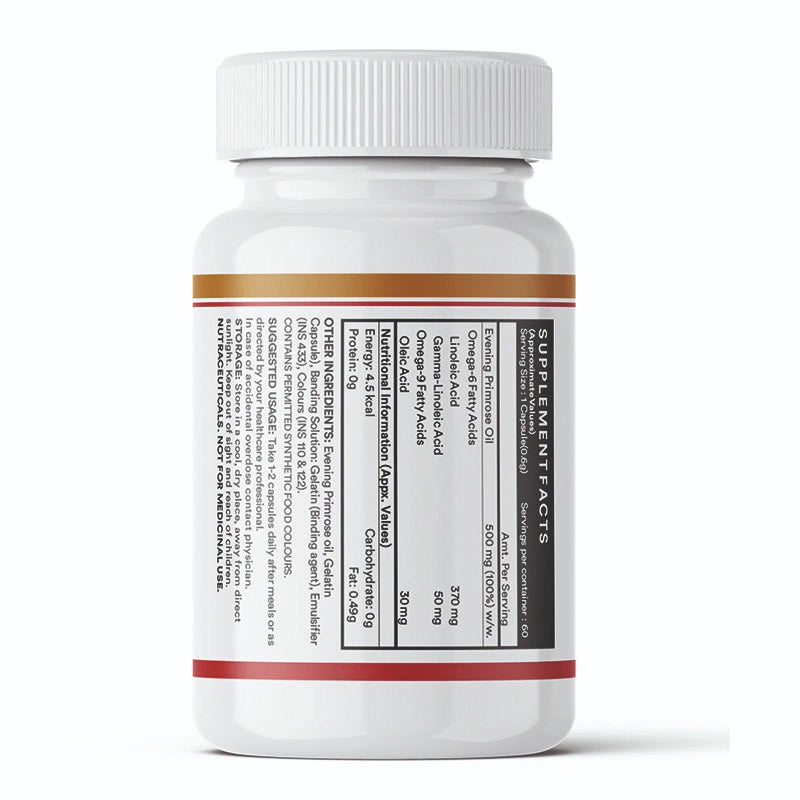 Inlife Evening Primrose Oil Supplement, 500mg Capsules