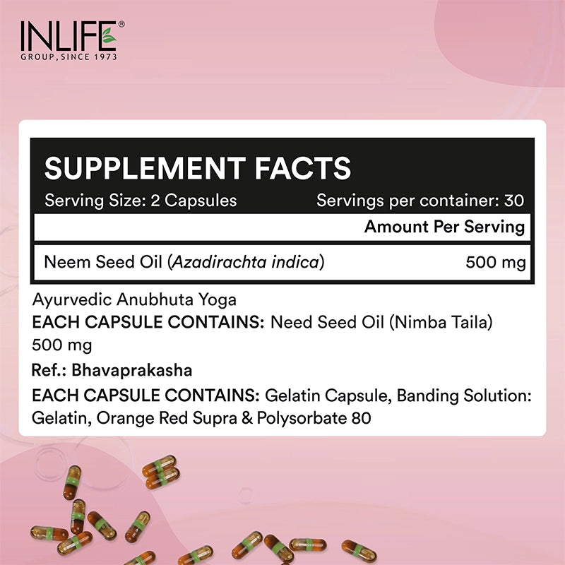 Inlife BC Caps – Vaginal Hygiene Support with Neem Seed Oil (Nimba Taila) | 60 Liquid-Filled Capsules | Intimate Care