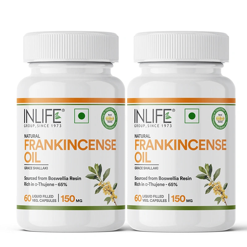 Inlife Natural Frankincense Oil, 150 mg, Liquid-Filled Veg. Capsules