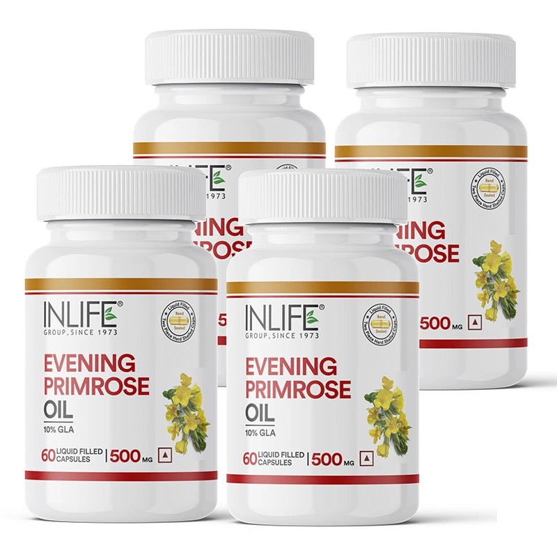 Inlife Evening Primrose Oil Supplement, 500mg Capsules