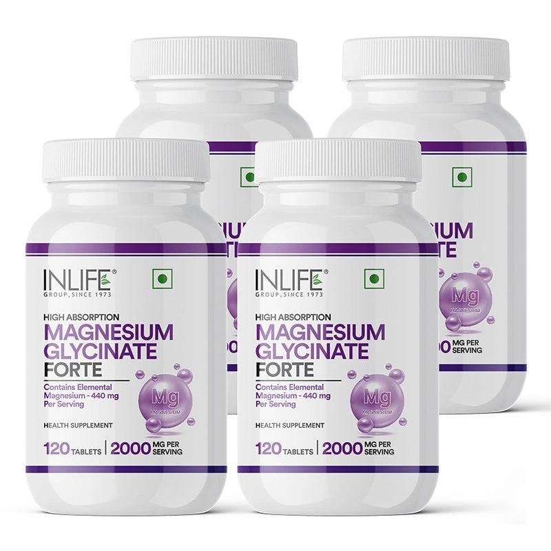 Inlife Chelated Magnesium Glycinate Forte, Veg. Tablet