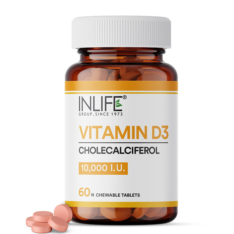 Inlife Vitamin D3 10000 IU Cholecalciferol Supplement|60 Chewable Tablets