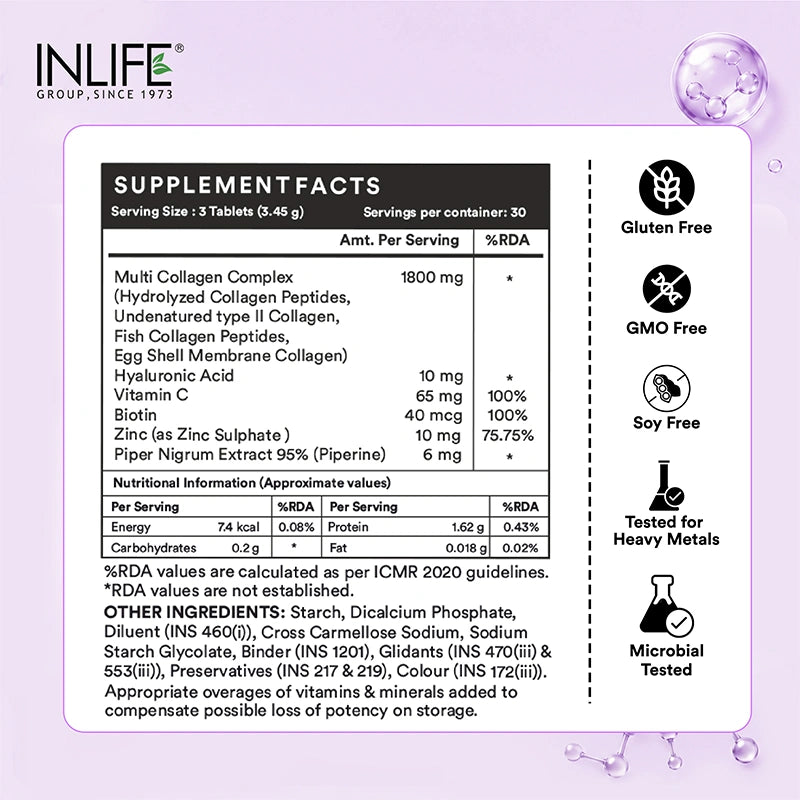 Inlife Multi Collagen Complex Tablets