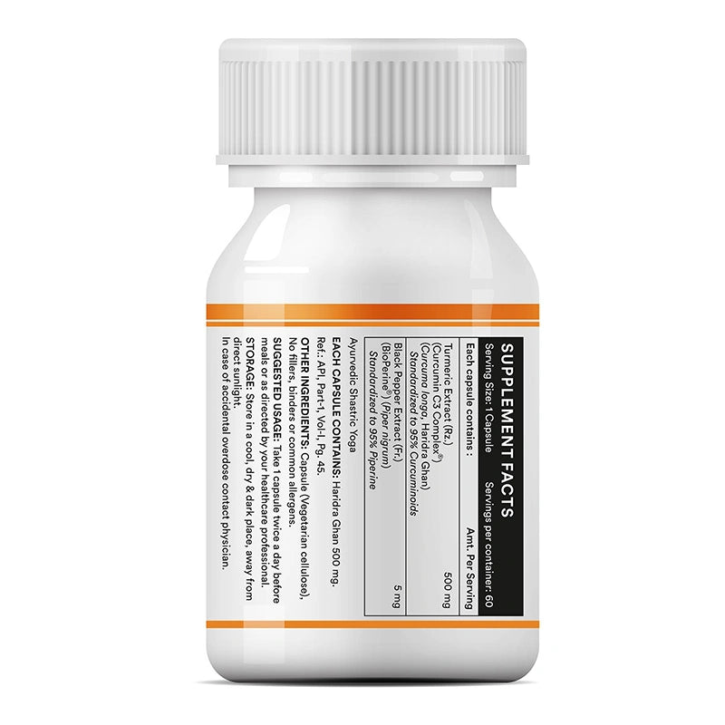 Inlife Curcumin (95% Curcuminoids) with Piperine (Bioperine), 500 mg | Veg. Capsules